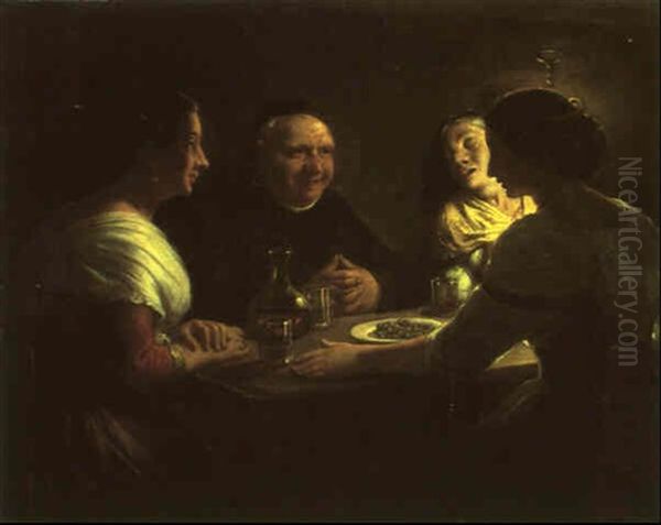 Osteriscene, Abaten Spager Med De Unge Piger - view 1