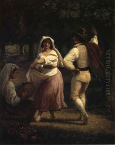 Taranteldansende Par I En Skov