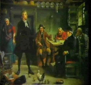 Erasmus Beviser At Per Degn Er En Hane (scene Af Holbergs   Komedie 'erasmus Montanus')