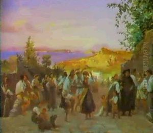 Dans I Skumringen Pa Ischia by Wilhelm Nicolai Marstrand