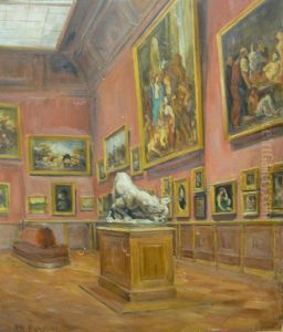 Vue D'une Galerie Du Louvre by Anne Marie Bernay