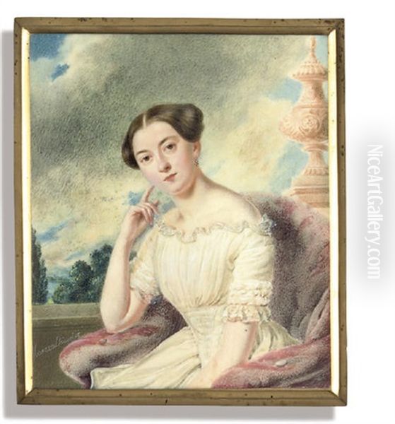 Princess Golitsyna, In White Dress With Frilled Collar And Sleeves - view 1