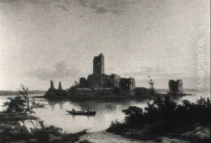 Burgruine Auf Einer Insel by Joseph Marszewski