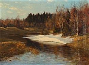 The Snow Is Melting By A Russian Stream