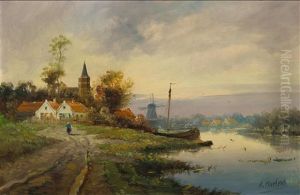 River Landscape by Alfred Martens