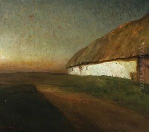 A Barn In Evening Light by Alfred Martens