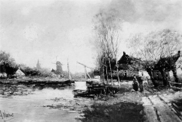 Figures Along A Canal - view 1