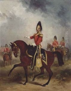Equestrian Portrait Of Captain Thomas Fraser Grove (1823-1897), Captain In The 6th Dragoons