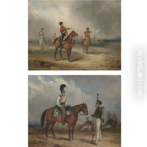 A Cavalry Skirmish (+ A Cavalry Officer With An Infantry Officer; Pair) by Henry Martens