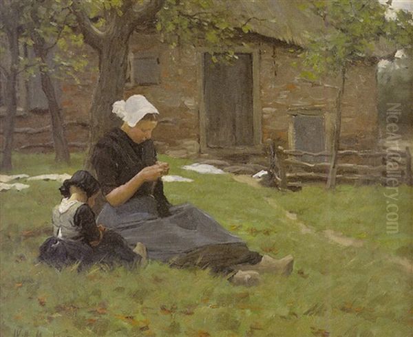 A Mother And Daughter In A Landscape - view 1