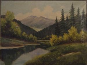 Berndt,stiller See Mit Sommerlandschaft