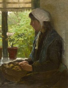 Girl Seated By Window by Willy Martens