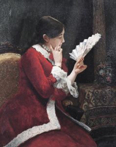 A Lady Admiring A Fan by Willy Martens