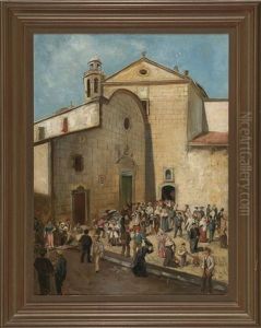 A La Salida De Una Misa by Ricardo Marti Aguilo