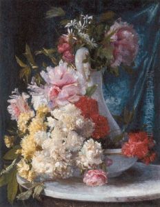 Summer Flowers In A Glass Pitcher And Bowl