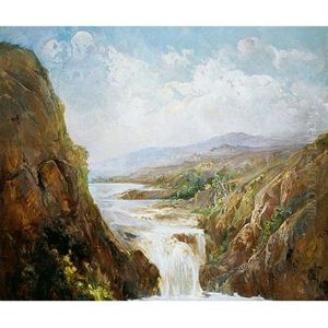 Paisaje Montanoso Con Cascada Paisaje Montanoso Con Cascada