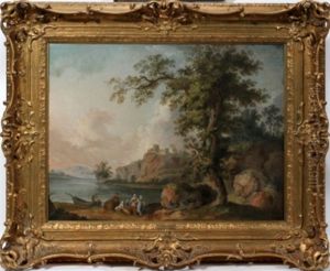 River Scene by Jean-Baptiste Martin