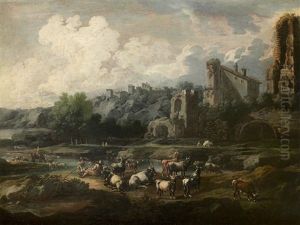 Scene De Bataille - Dunkerque ? (+ Scene De Campement Militaire; Pair)