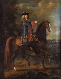 Portrait Equestre D'un Militaire Devant Une Ville Assiegee