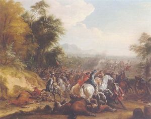 A Cavalry Skirmish by Jean-Baptiste Martin