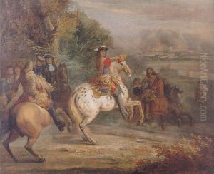 Louis Xiv Overseeing The Siege Of A City