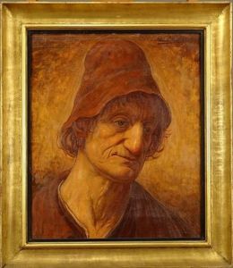 Tete D'homme Au Bonnet by Alexandre Louis Martin