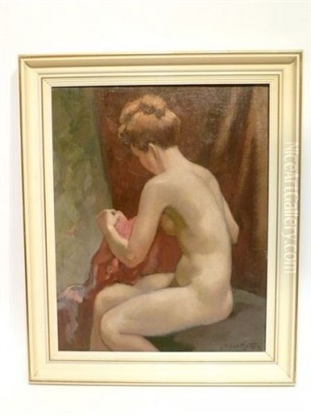 Femme Nue Assise De Profil - view 1