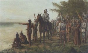 Desoto Crossing The Mississippi At Baton Rouge by Charles Martin