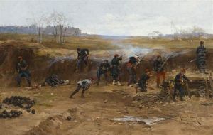Battle In The Field by Etienne Prosper Berne-Bellecour
