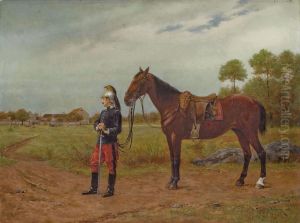 Hussard Et Sa Monture by Etienne Prosper Berne-Bellecour