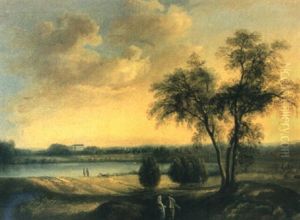 Utsikt Over Landskap Med Sj" by Elias Martin
