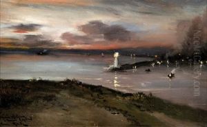 Le Phare Sainte Marie De La Joliette Et La Rade De Marseille by Etienne Philippe Martin