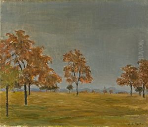 Obstbaume In Flacher Landschaft