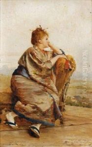 Jeune Femme Au Kimono by Felix G. Berne-Bellecour