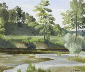Flusslandschaft by Eugene Louis Martin