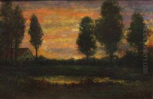 Sunset Through The Trees by Homer Dodge Martin