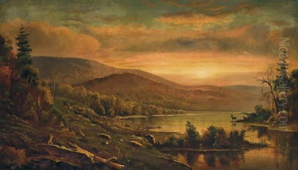 Sunset Over A River - view 1