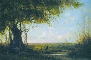 Southern Landscape With Live Oak And Palms by Homer Dodge Martin