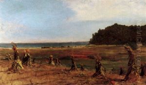 Autumn Landscape With Pumpkin Patch by Homer Dodge Martin
