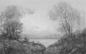 Autumn Sunset On The Lake by Homer Dodge Martin