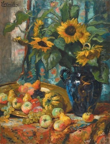 Nature Morte Au Bouquet De Tournesols - view 1