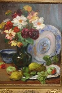 Nature Morte Aux Fruits D'automne Et Fleurs