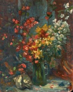 Vase De Fleurs Et Coquillages