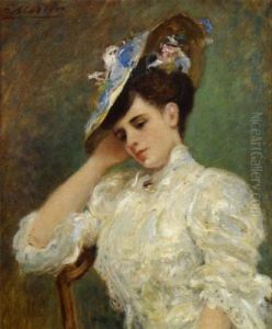 Jeune Fille Au Chapeau De Fleurs