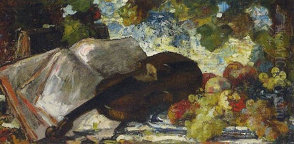 A Still Life Of Fruit And Violin - view 1