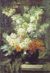 Bouquet De Fleurs Sur Un Entablement