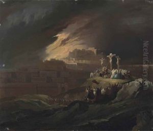 The Crucifixion, With The Burning Jerusalem Beyond