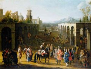 The Reception Of Francois Pidou De Saint Olon, Ambassador Of King Louis Xiv Of France, By Sultan Moulay Ismael Of Morocco by Pierre Denis Martin