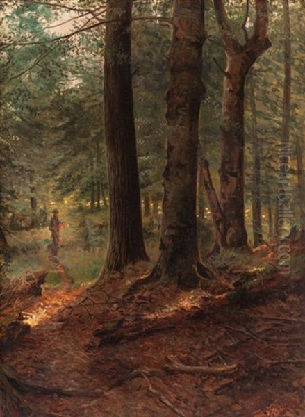 Figure In A Forest Clearing - view 1
