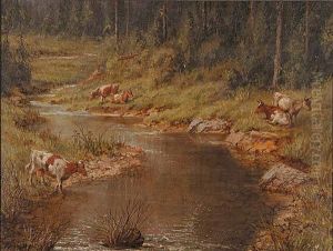 Untitled (cattle At A Stream)